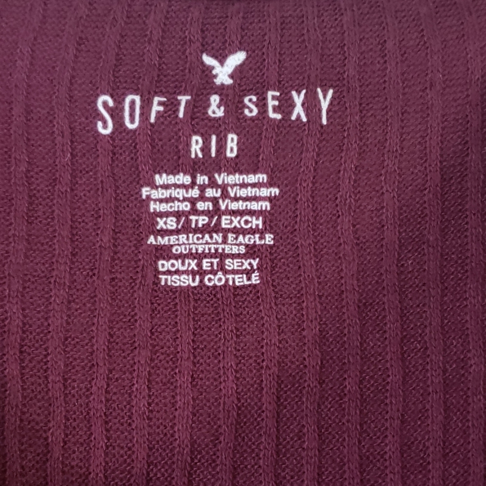 American Eagle soft & sexy rib long sleeve top - Picture 2 of 5